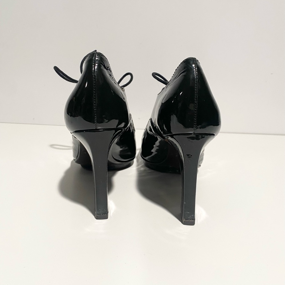 Theory Oxford Pump Lace Patent Leather Elegant‎ Black Women's Heels - Picture 5 of 7